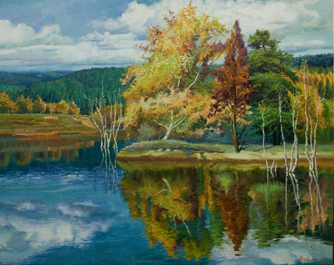 "Summer Reflection"  Kevin Liang  2013  Original oil on canvas with frame 30" x 36".