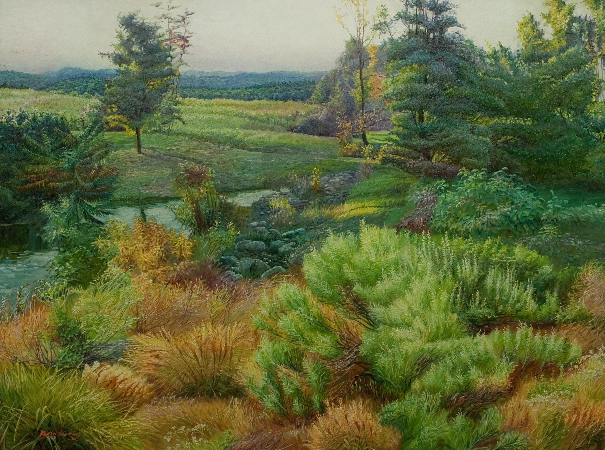 "Summer Vista"  Kevin Liang  2004  Original oil on canvas with frame 36" x 46".