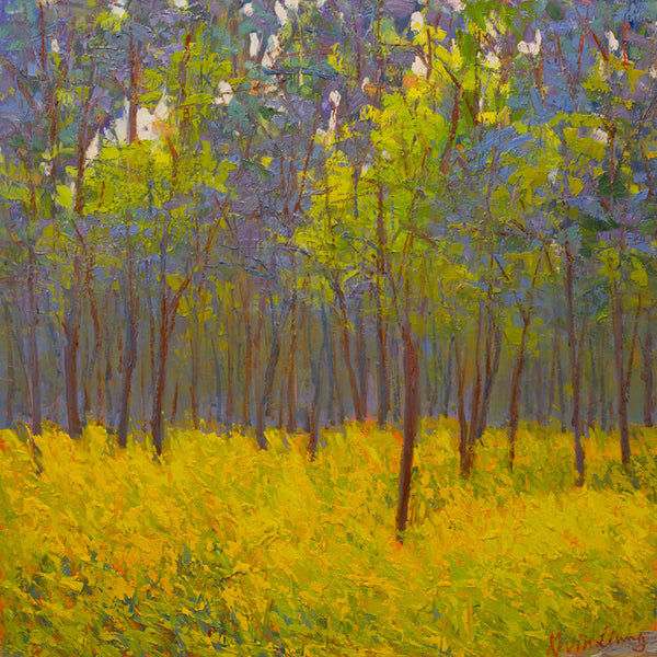 "Spring Afternoon"  Kevin Liang 2020  Original oil on board with frame 24" x 24".
