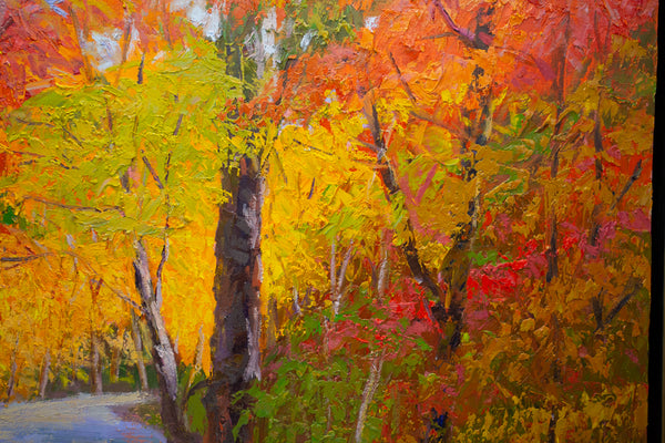 Autumn in White Mountain NH, Oil on canvas 42"x50"x2",   2022