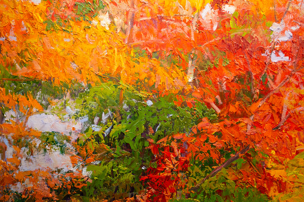Autumn in White Mountain NH, Oil on canvas 42"x50"x2",   2022