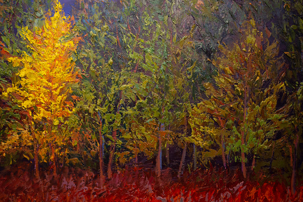 Autumn Sunset in Vermont, oil on canvas 42"x50"x2",  2022(sold)