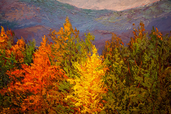 Autumn Sunset in Vermont, oil on canvas 42"x50"x2",  2022(sold)