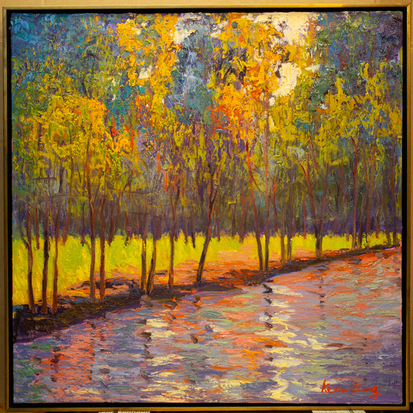 Spring Reflection, oil on canvas 29"x29"x1.5", 2022 (sold)