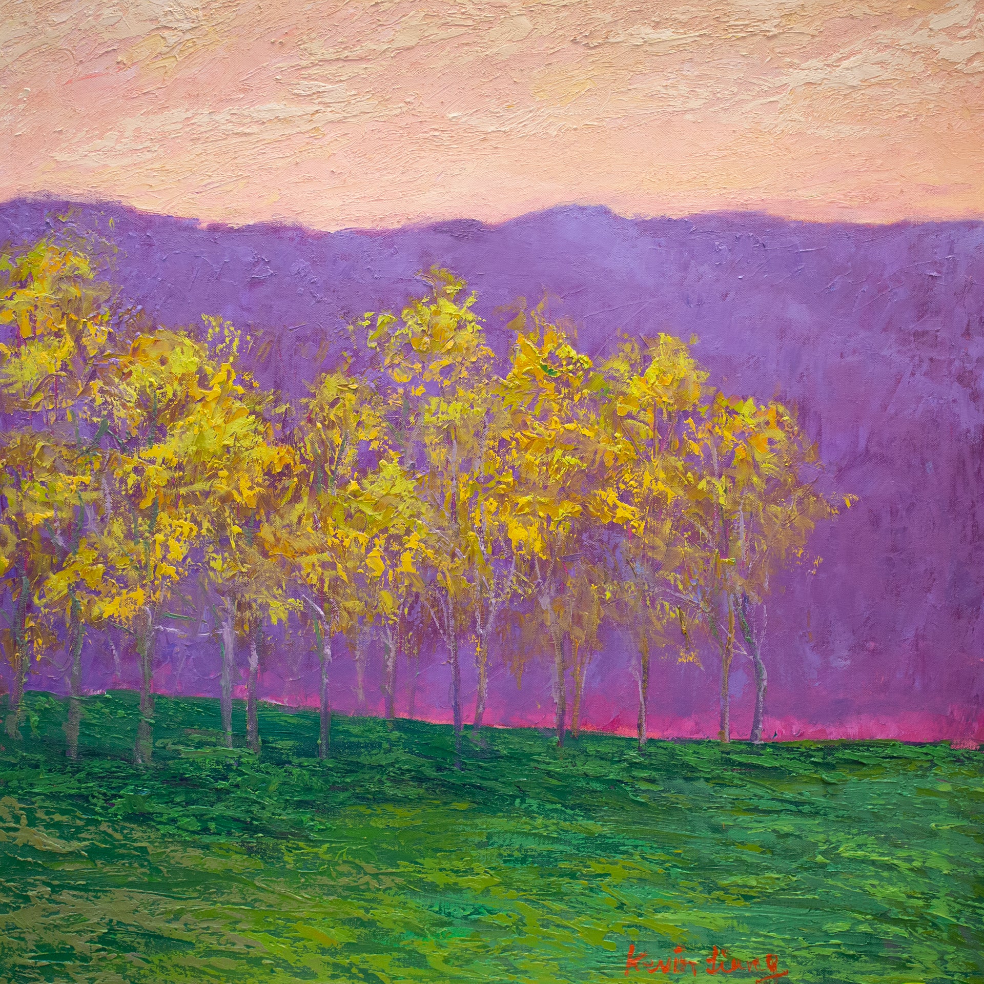 April in PA, oil on canvas 29"x29"x1.5", 2022