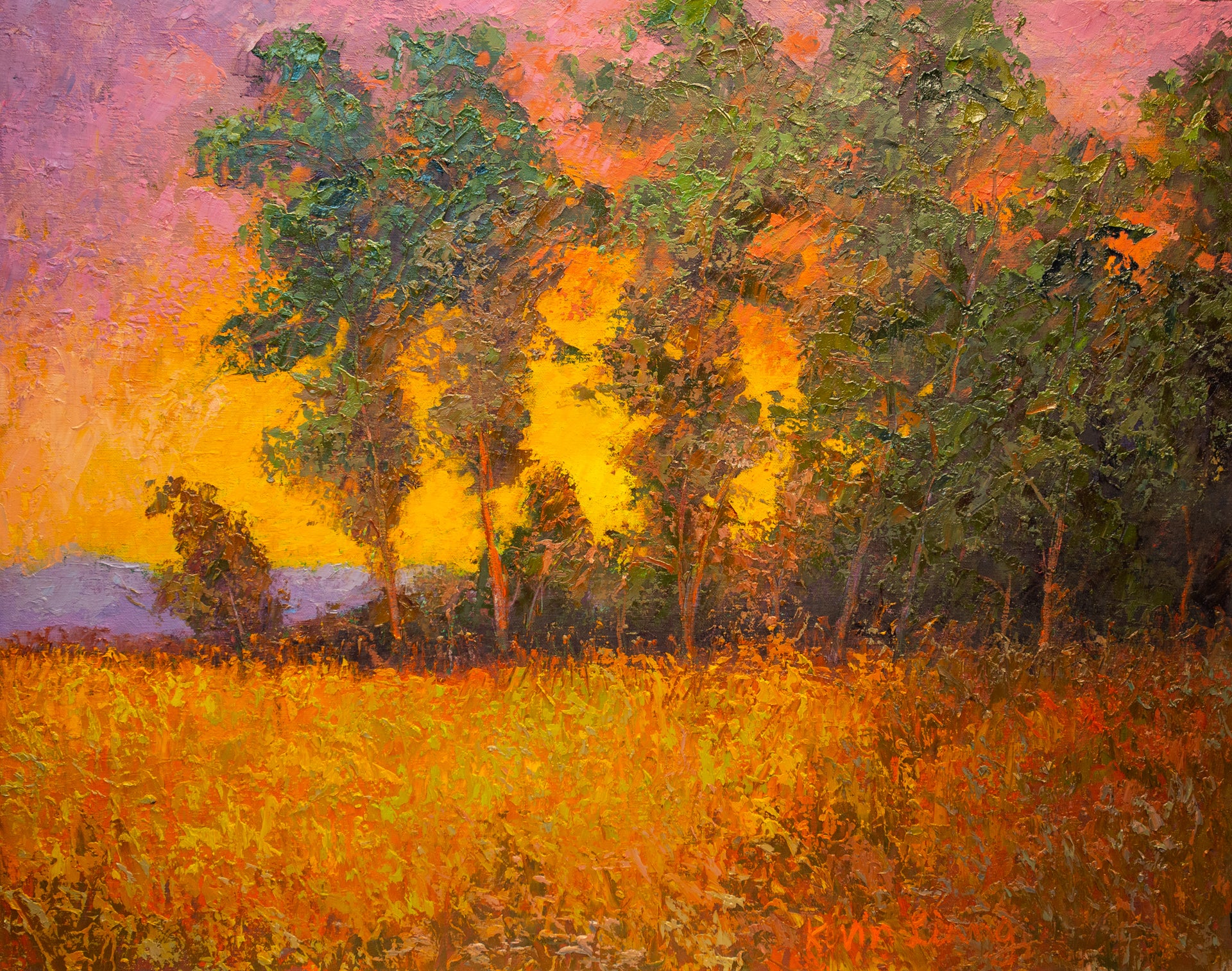The Last Glow of Sunset, oil on canvas 25"x31"x1.5", 2022