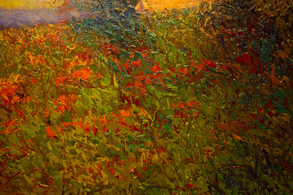 October Sunset, oil on canvas 25"x31"x1.5", 2021