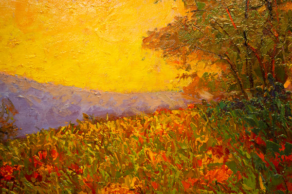 October Sunset, oil on canvas 25"x31"x1.5", 2021